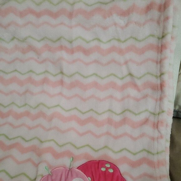 Baby Essentials Pink & Green Caterpillar Soft Plush Blanket RN93551 - Picture 2 of 7